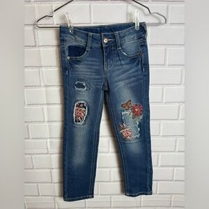 FADED GLORY Embroidered Blue Denim Jeans/girls size 5
